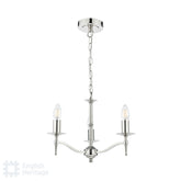 English Heritage Marble Hill 3 Light Armed Pendant Polished Nickel Fitting Only